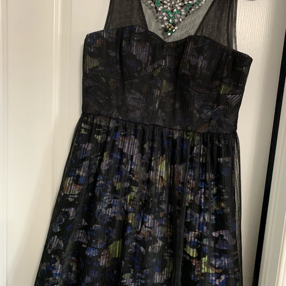 BCBG MaxAzria  Teegan Beaded-Neckline Pleated Dress SZ 10. - Picture 2 of 6